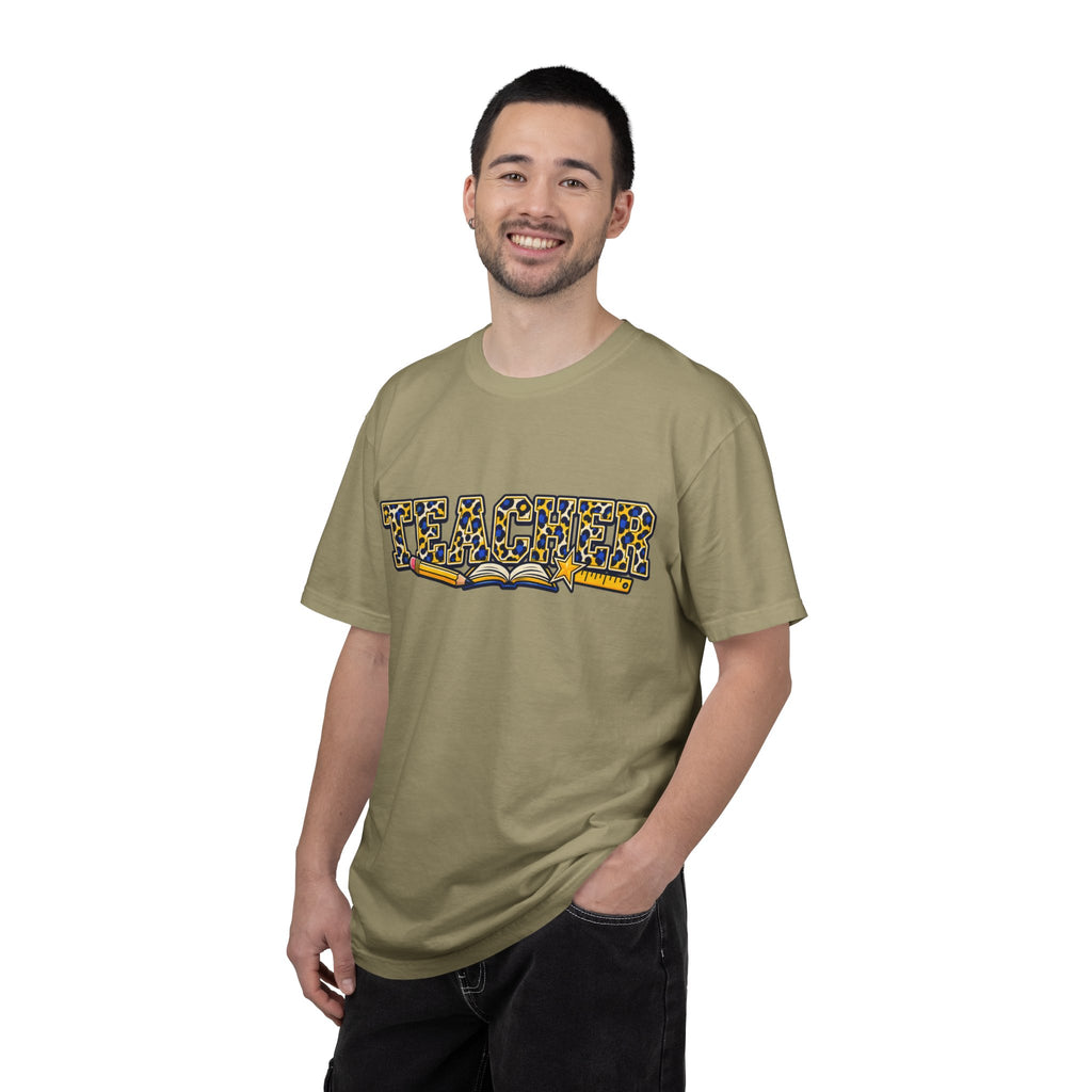 Leopard Print Teacher Comfort Colors® Heavyweight Tee 🍎✏️