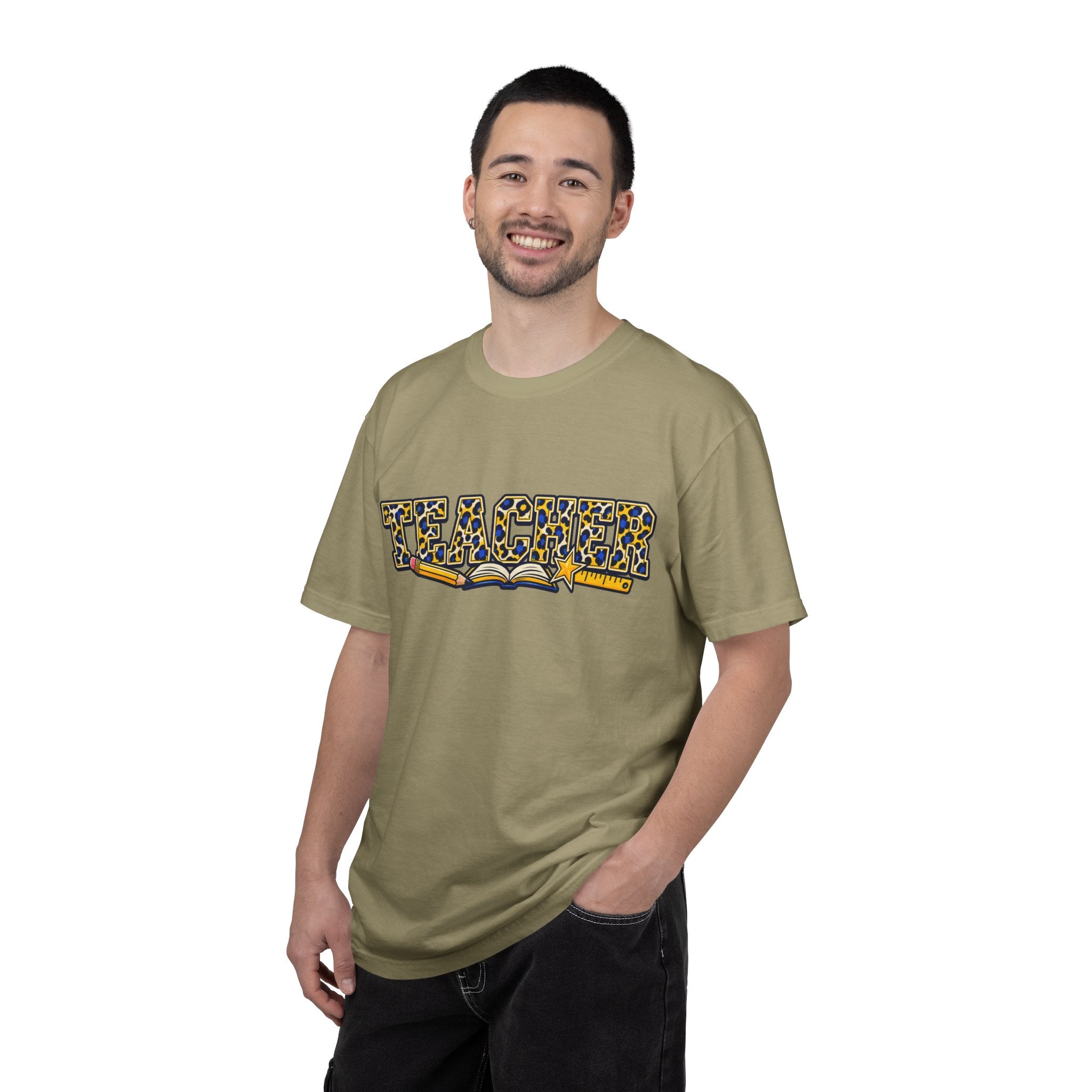 Leopard Print Teacher Comfort Colors® Heavyweight Tee 🍎✏️