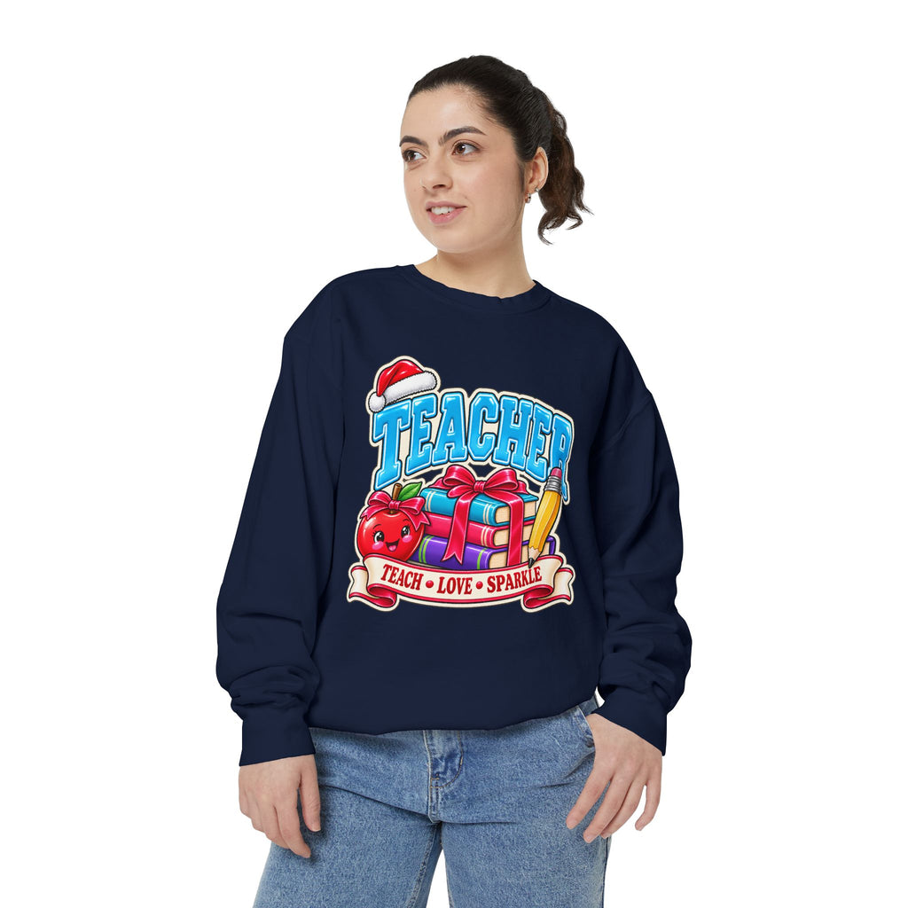 Teach • Love • Sparkle Christmas Teacher Sweatshirt