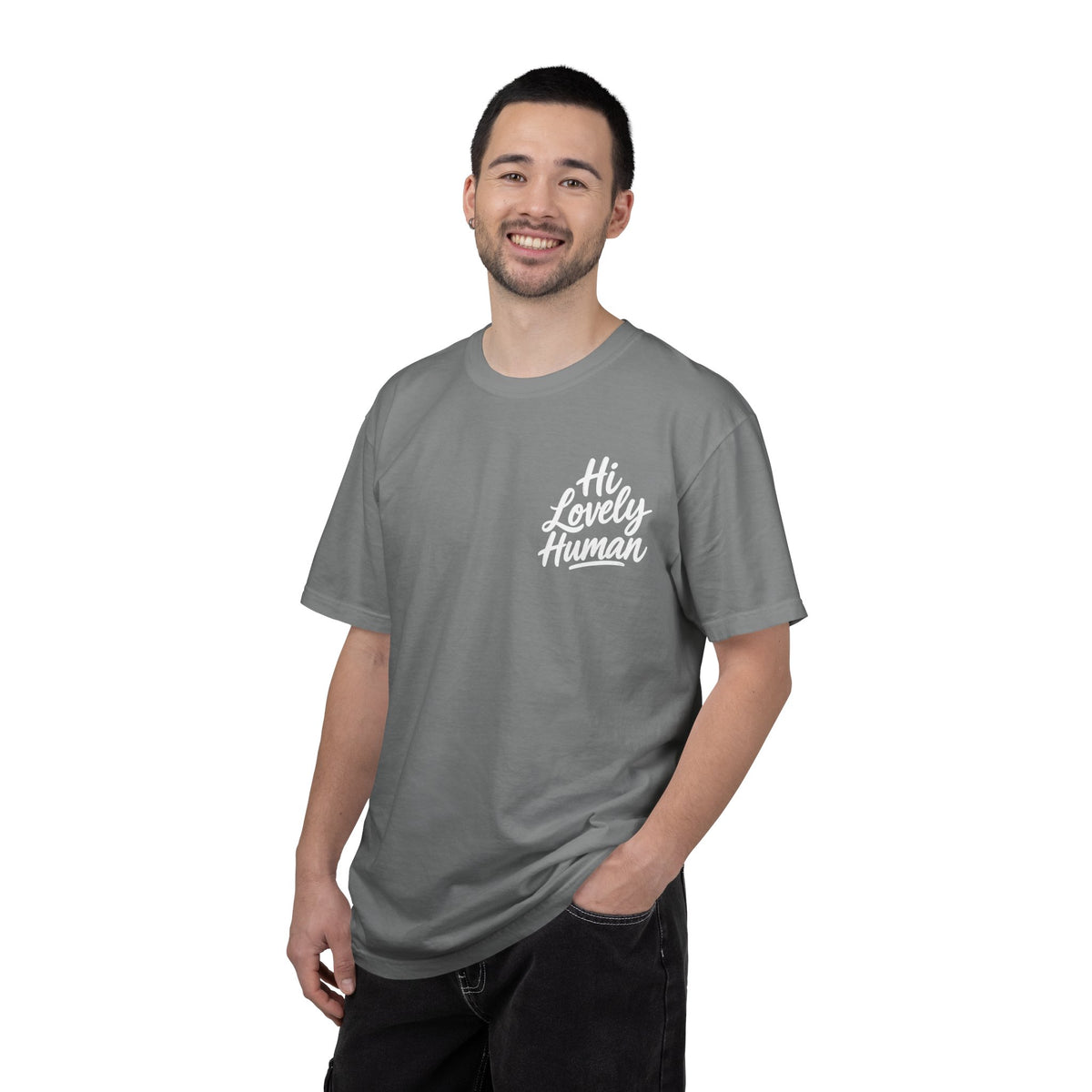 Hi Lovely Human — Inspirational Garment-Dyed Adult T-Shirt