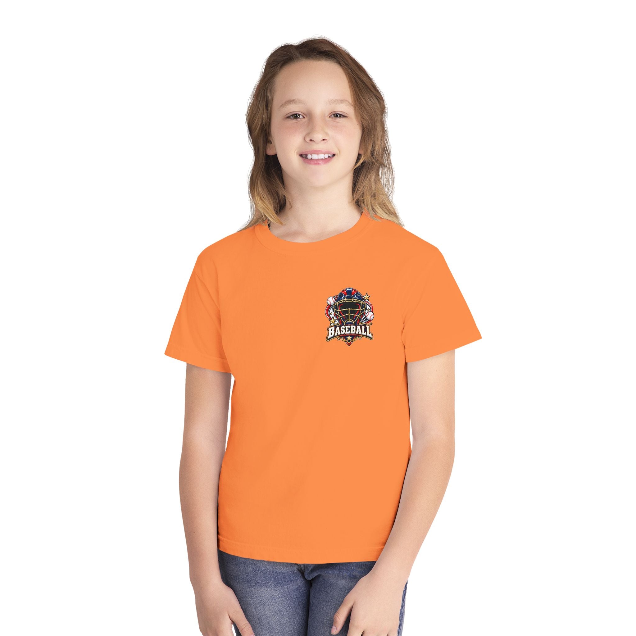 Baseball Catcher Mask Youth Tee — Patriotic Baseball Graphic T‑Shirt  ⚾