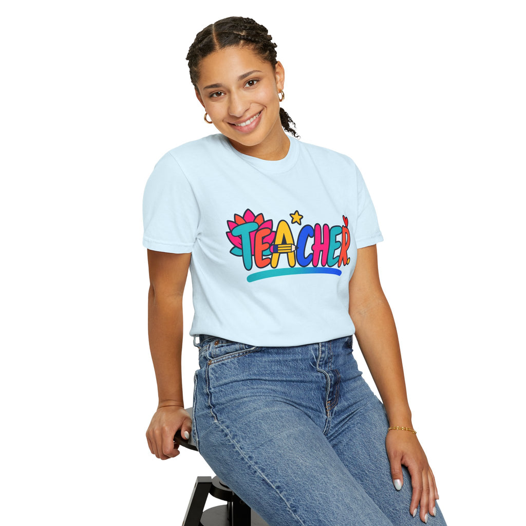Colorful Teacher Comfort Colors® Heavyweight Tee 🍎✏️