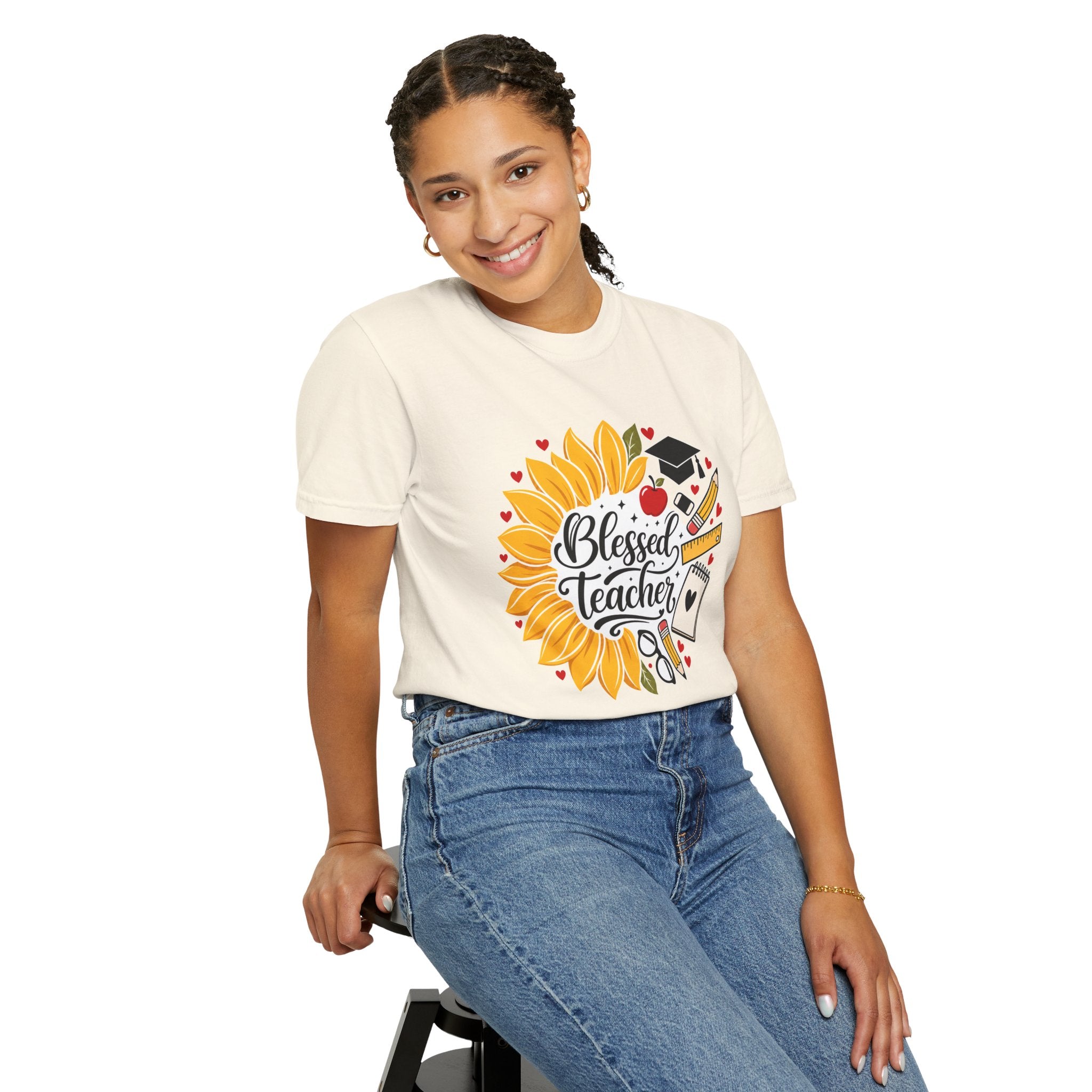 Blessed Teacher Heavyweight Tee 🌻📚✏️