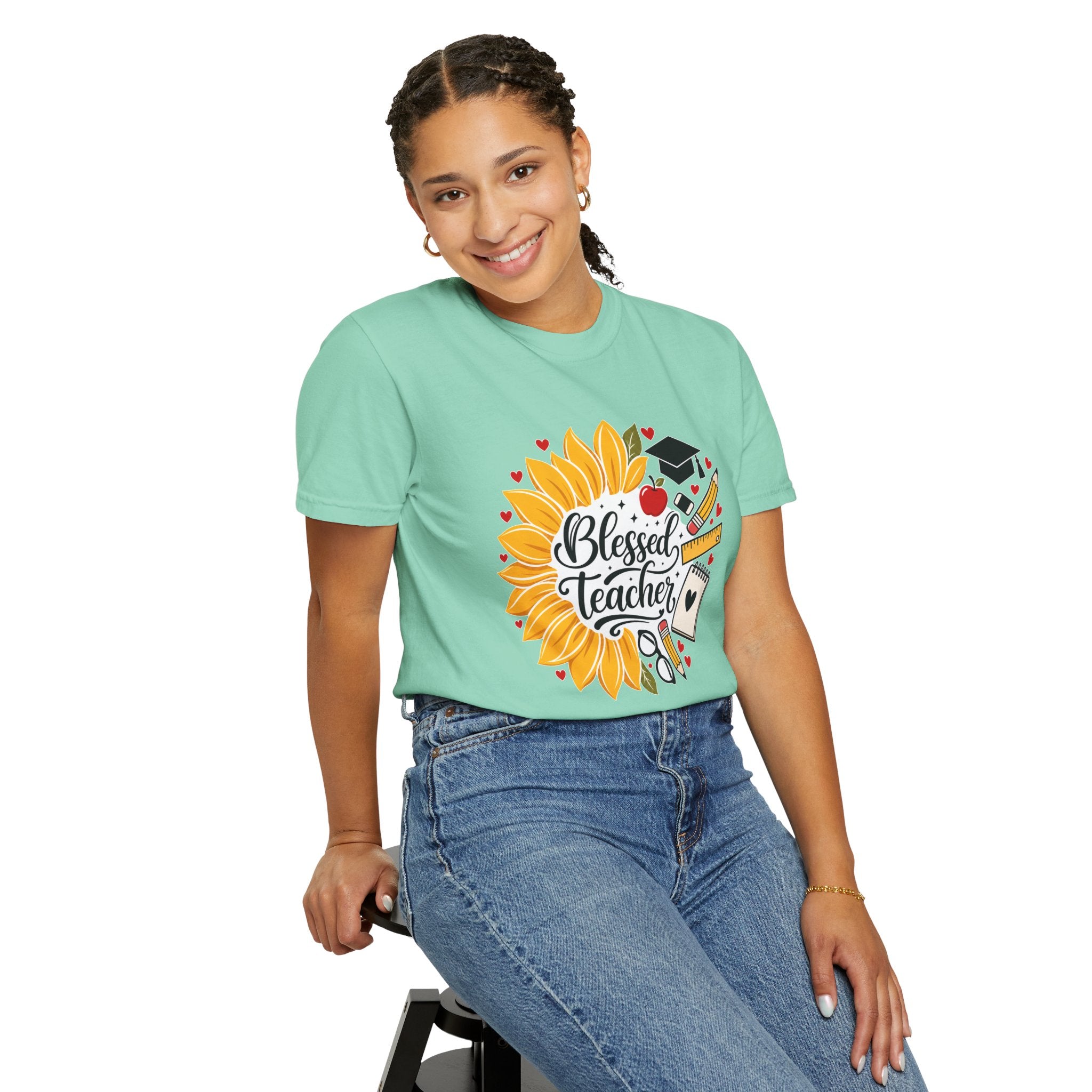 Blessed Teacher Heavyweight Tee 🌻📚✏️