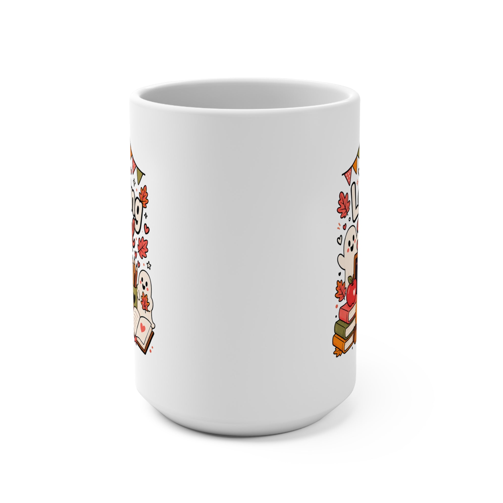 Fall Learning Festival Mug - Cute Autumn Teacher Coffee Cup - Halloween School Gift for Teachers, Students and Book Lovers
