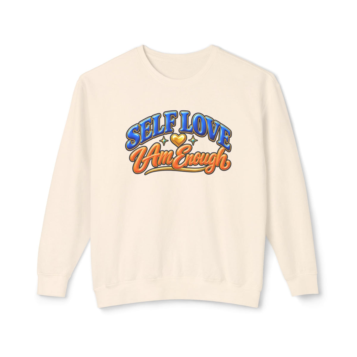 Self Love "I Am Enough" Crewneck Sweatshirt — Retro Positive Message Pullover