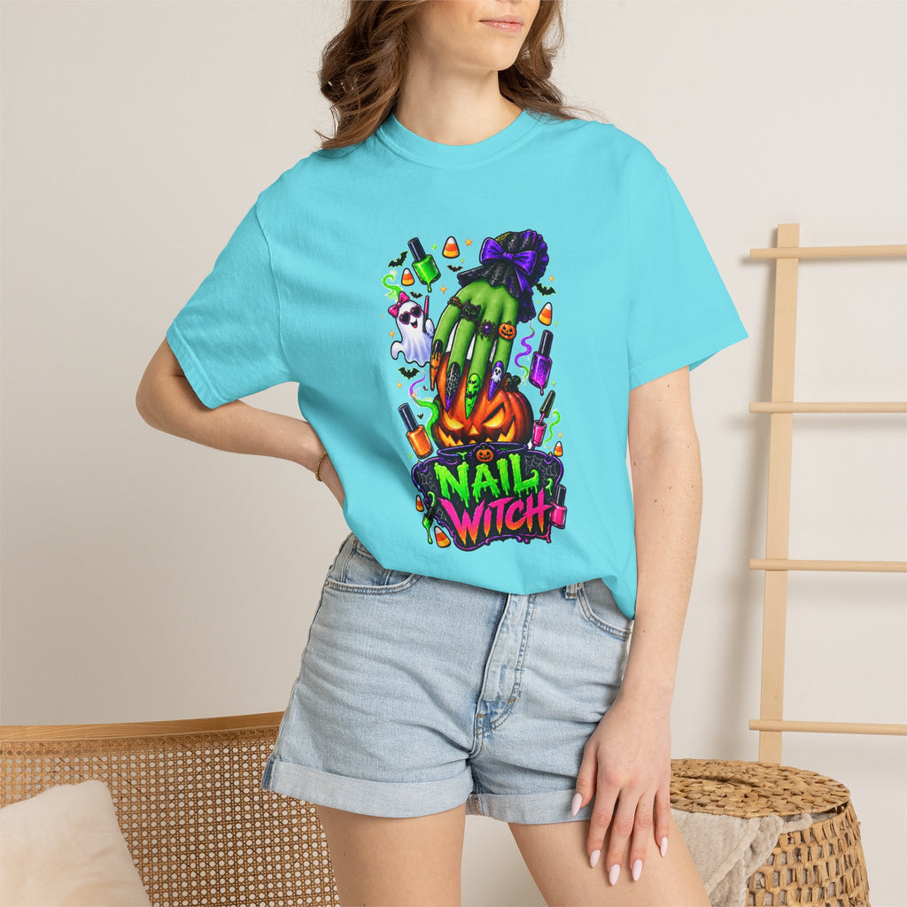 Nail Witch Halloween Tee – Adult Unisex Nail Tech & Beauty Salon Shirt