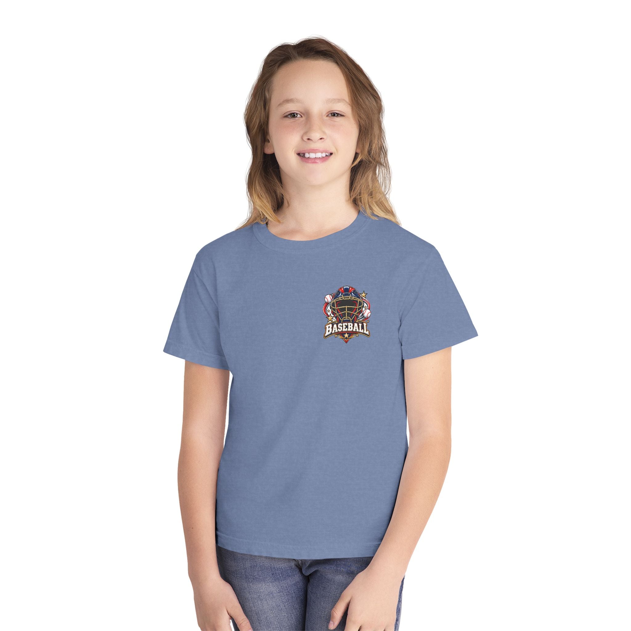 Baseball Catcher Mask Youth Tee — Patriotic Baseball Graphic T‑Shirt  ⚾