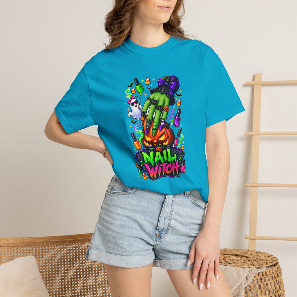 Nail Witch Halloween Tee – Adult Unisex Nail Tech & Beauty Salon Shirt