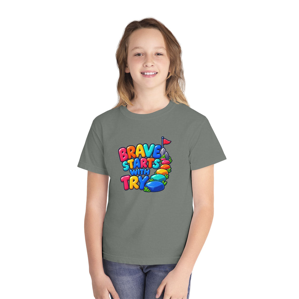 🏔️ Brave Starts With Try Youth Tee