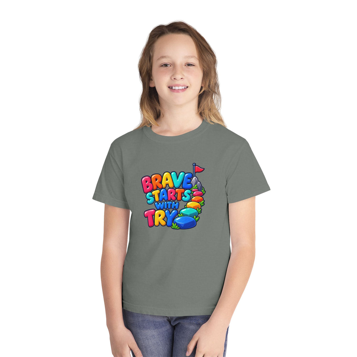 🏔️ Brave Starts With Try Youth Tee