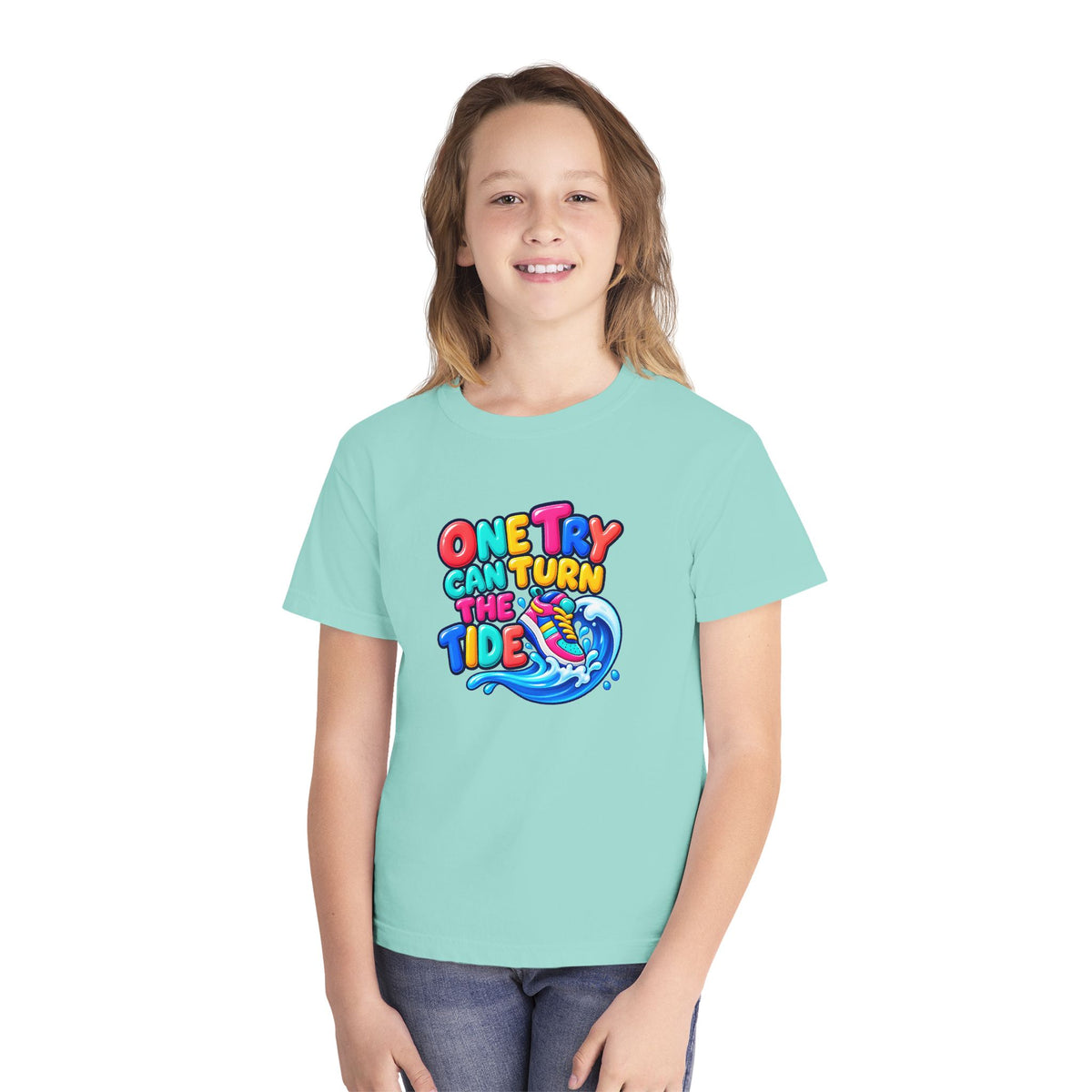 🌊 One Try Can Turn the Tide Colorful Motivational Tee