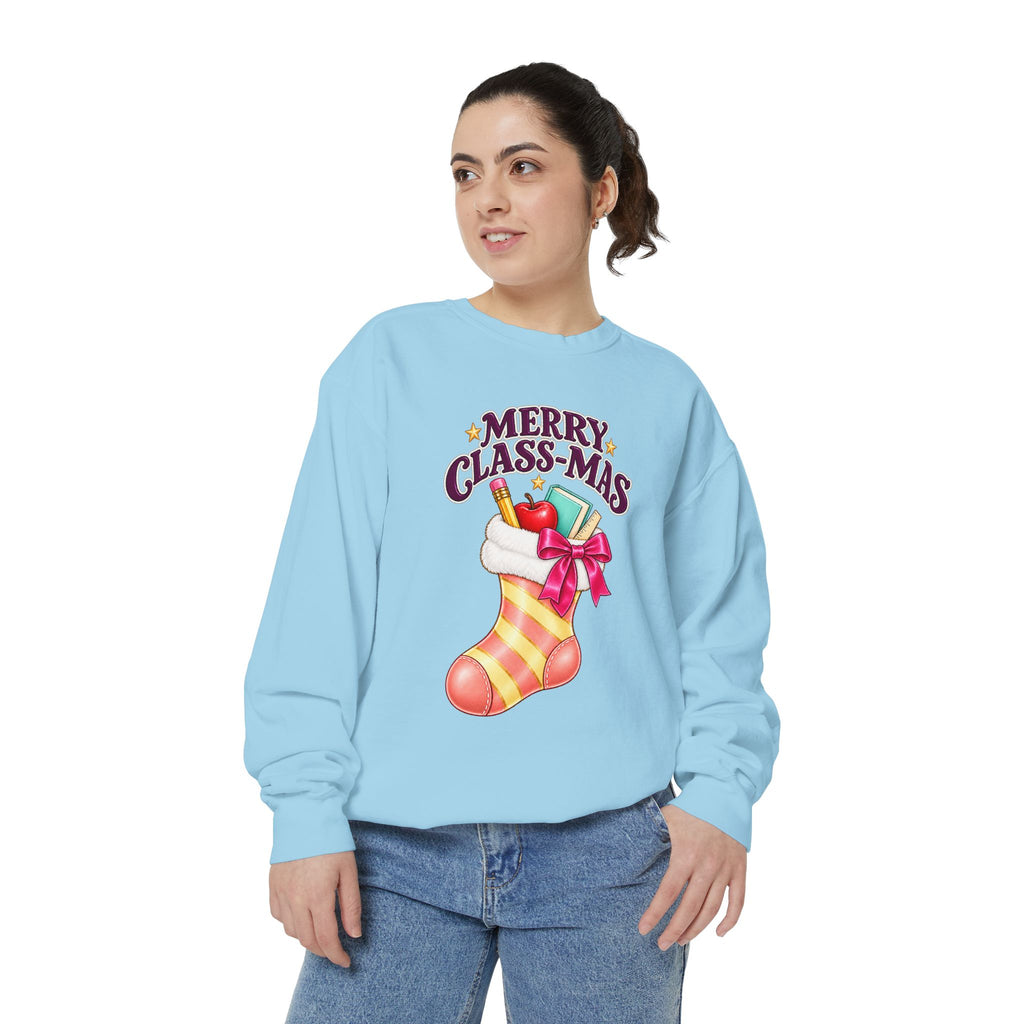 Merry Class-mas Sweatshirt – Cute Christmas Stocking Teacher Holiday Sweater