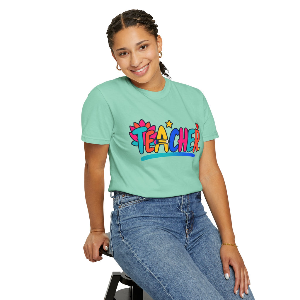 Colorful Teacher Comfort Colors® Heavyweight Tee 🍎✏️