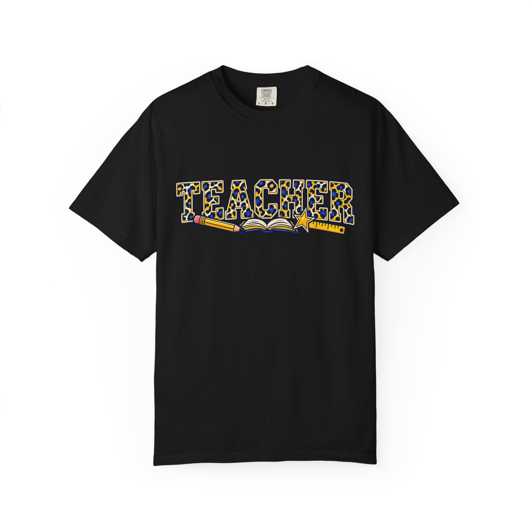 Leopard Print Teacher Comfort Colors® Heavyweight Tee 🍎✏️