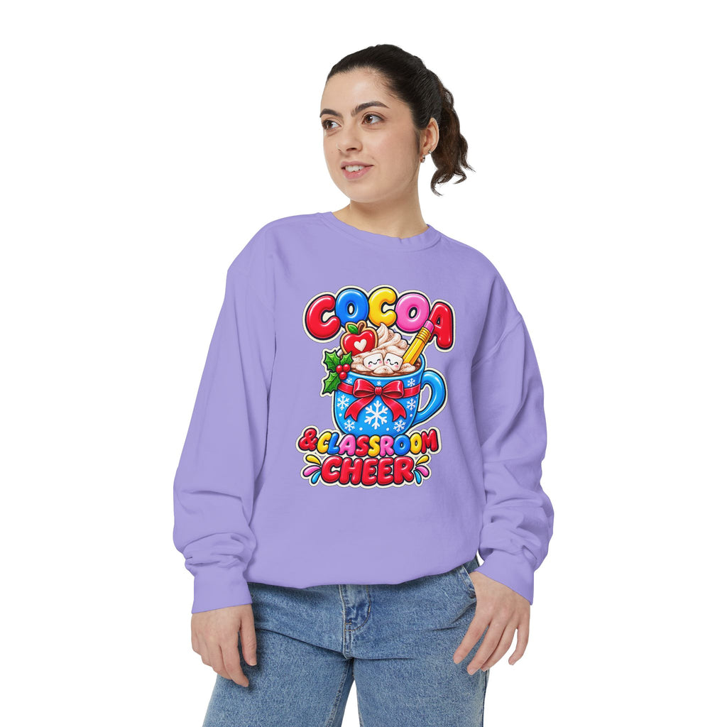 Cocoa and Classroom Cheer Christmas Sweatshirt ☕🍎❄️