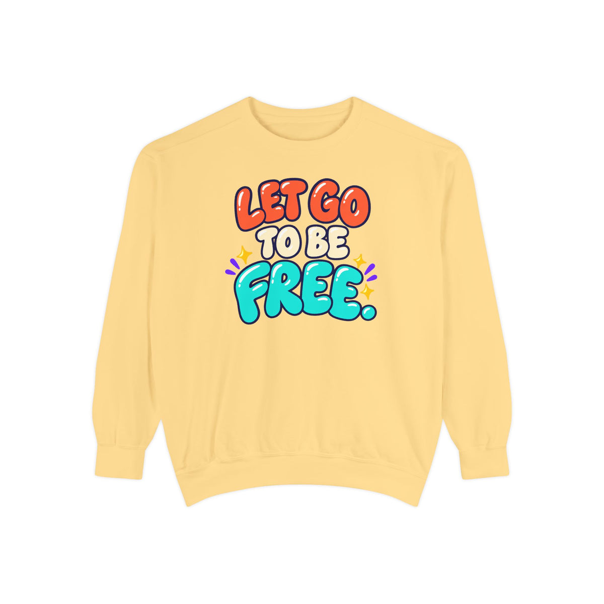 Let Go to Be Free Relaxed-Fit Sweatshirt — Lavender & Gray