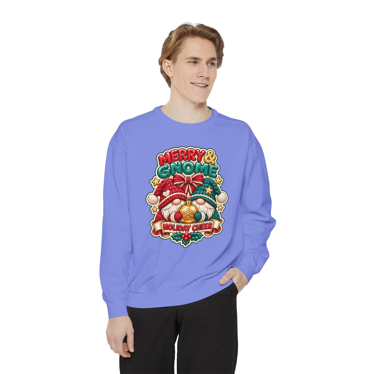 Merry and Gnome Holiday Cheer Sweatshirt — Cute Christmas Design