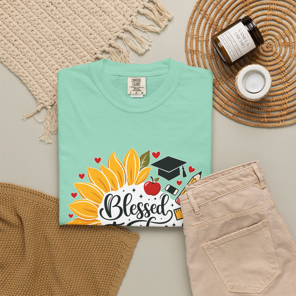 Blessed Teacher Heavyweight Tee 🌻📚✏️