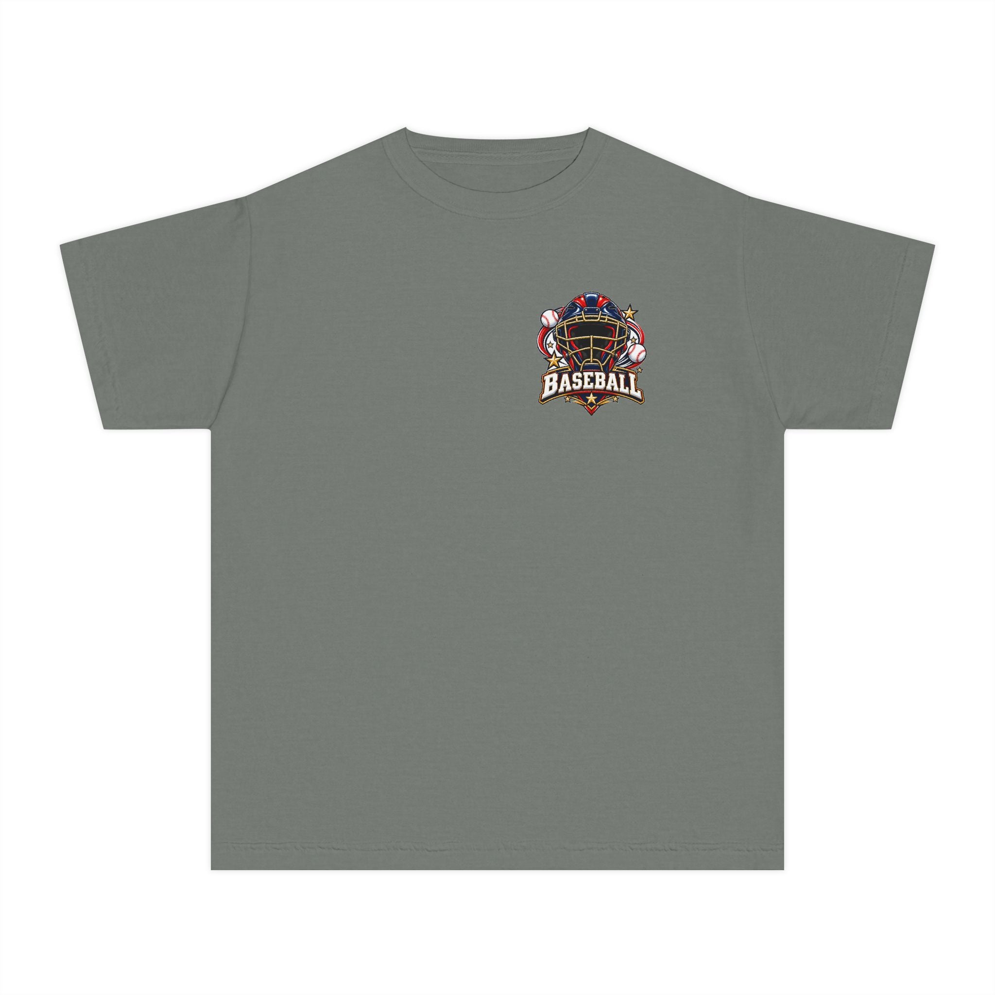 Baseball Catcher Mask Youth Tee — Patriotic Baseball Graphic T‑Shirt  ⚾