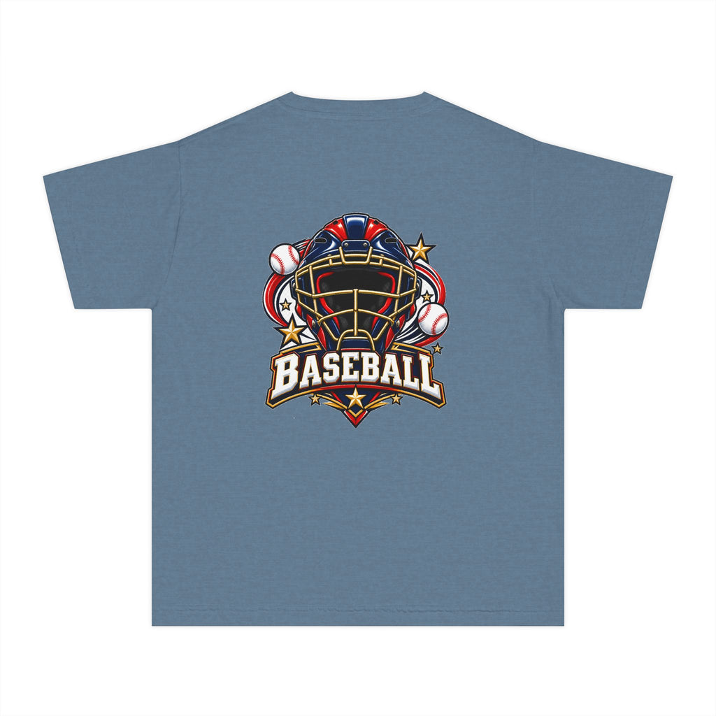 Baseball Catcher Mask Youth Tee — Patriotic Baseball Graphic T‑Shirt  ⚾
