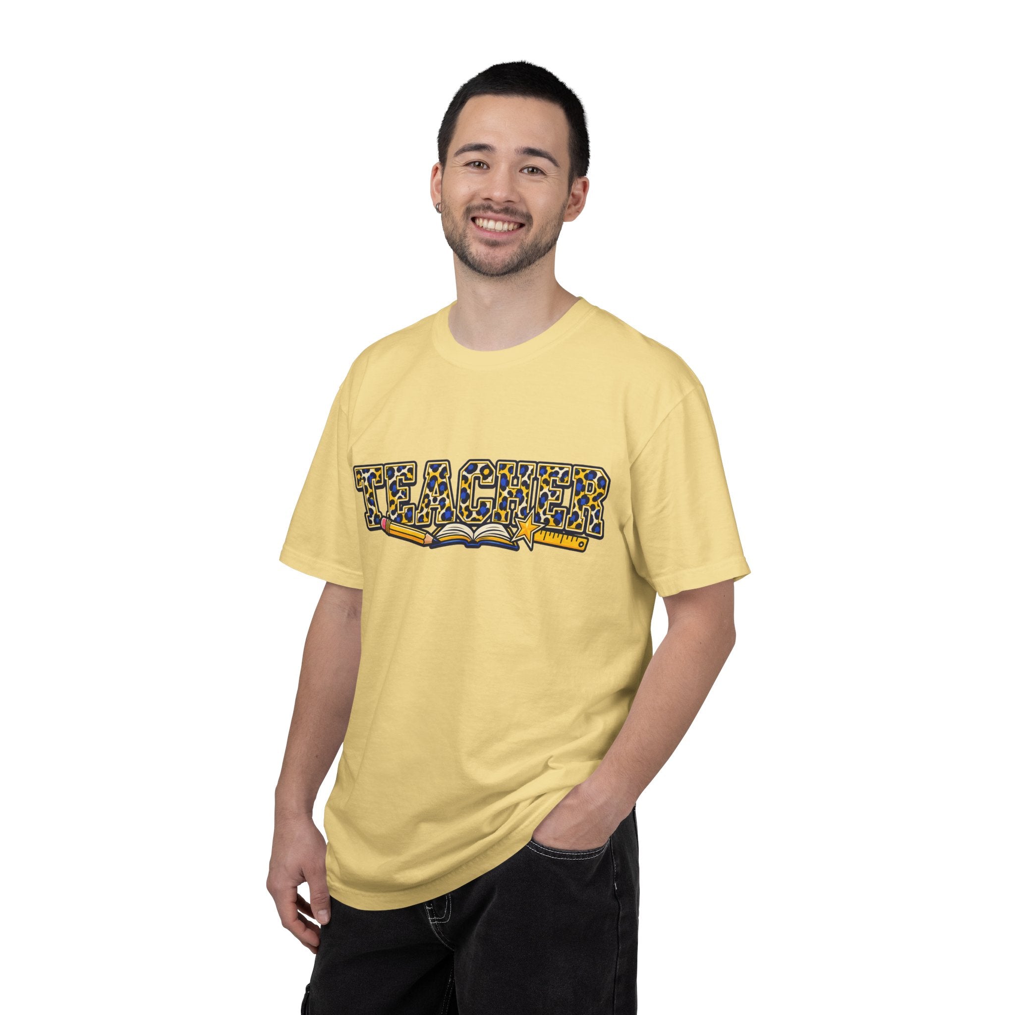 Leopard Print Teacher Comfort Colors® Heavyweight Tee 🍎✏️