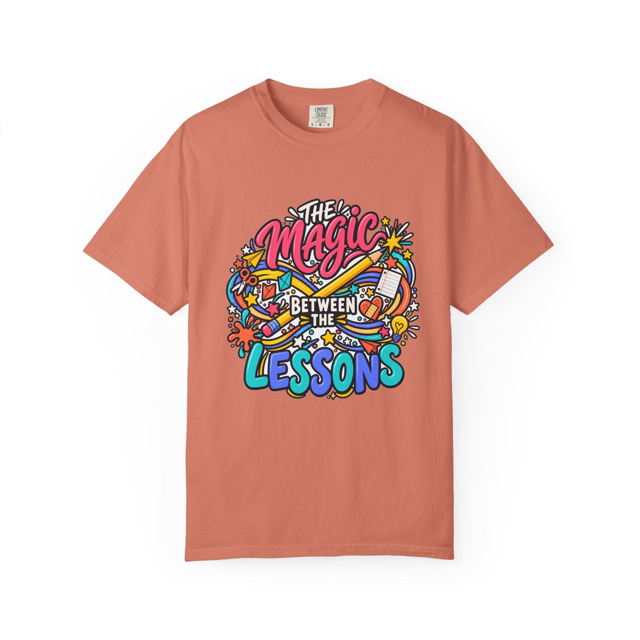 The Magic Between the Lessons Teacher Comfort Colors® Tee ✏️✨