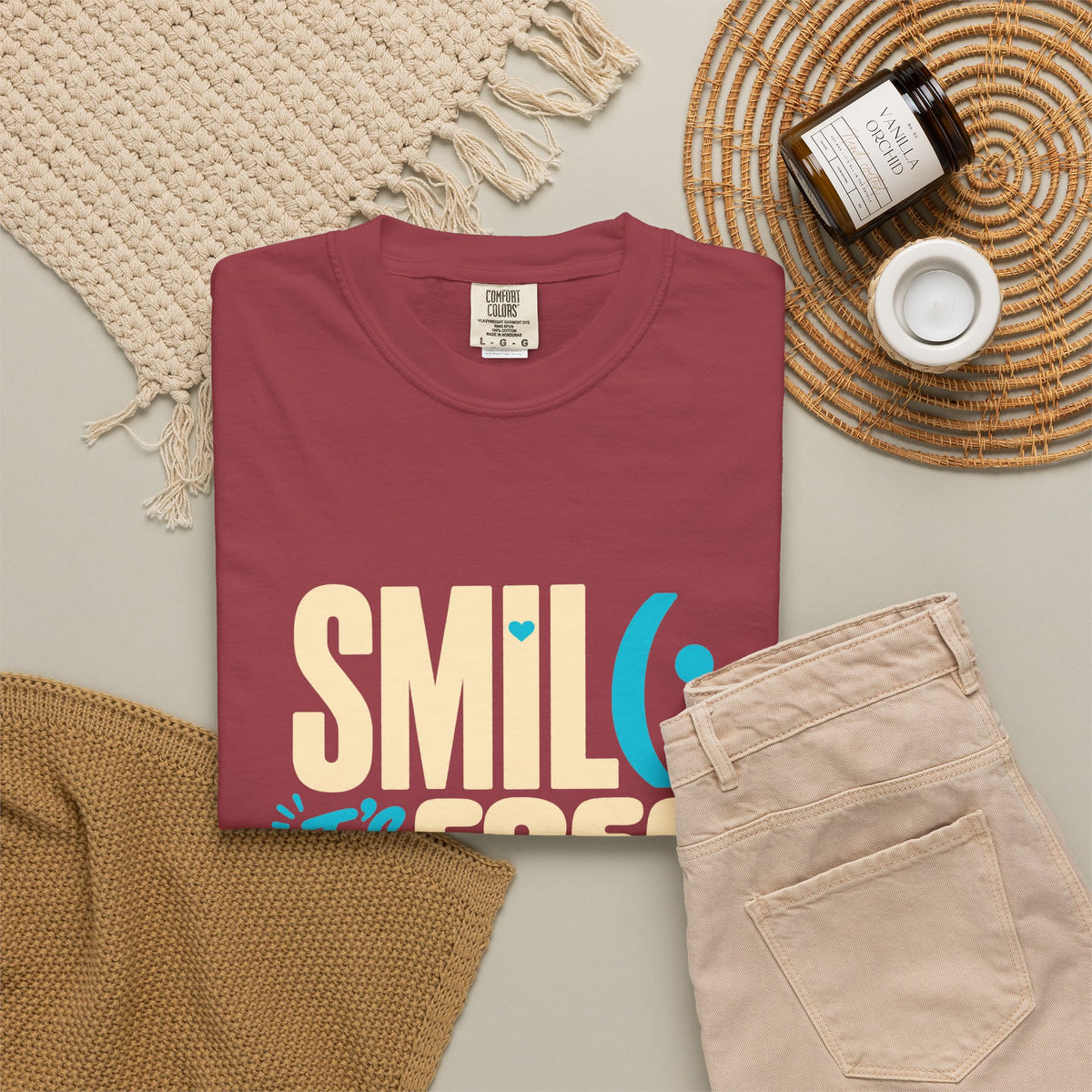 SMIL(: It’s Free Garment-Dyed Graphic Tee