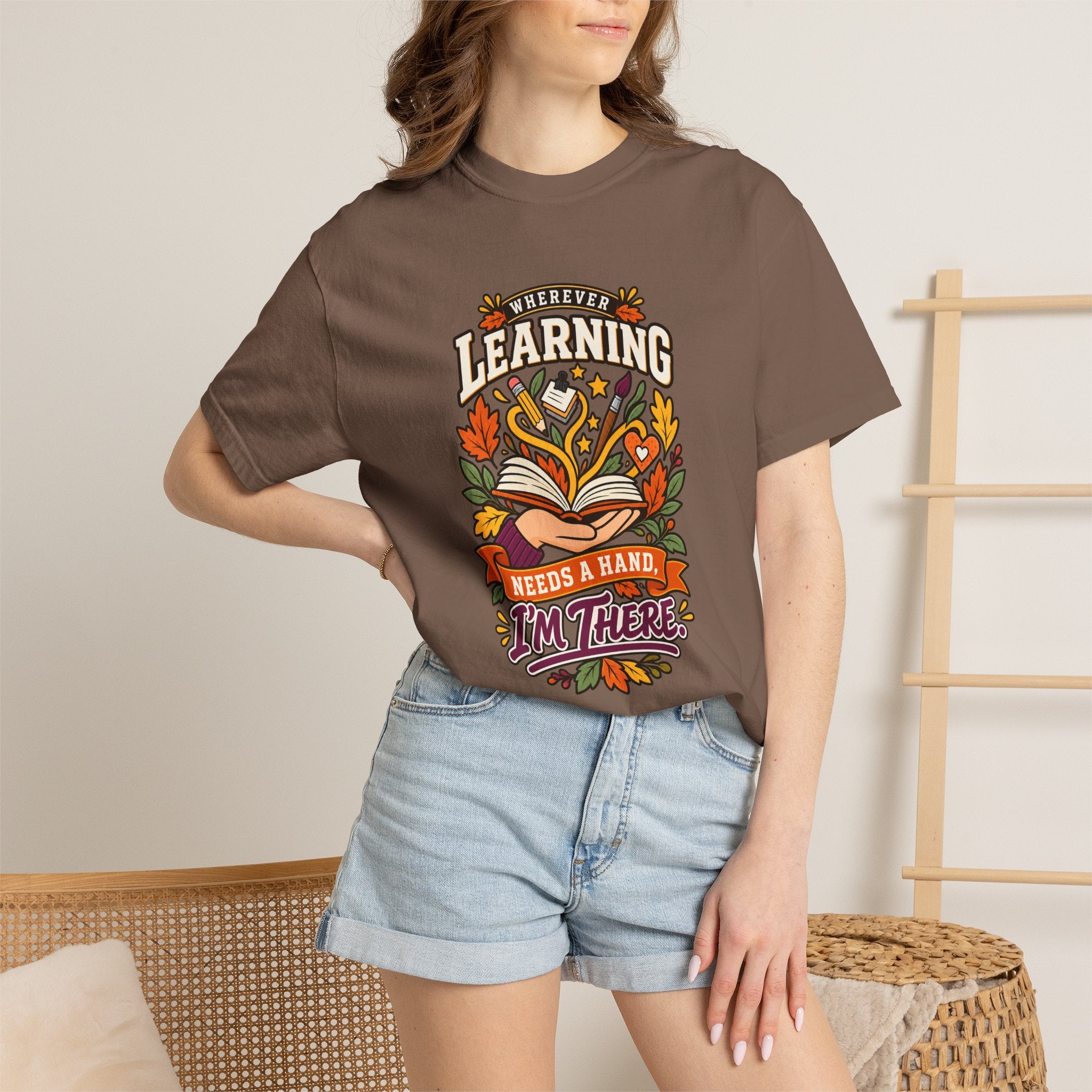 Wherever Learning Needs a Hand Teacher Heavyweight Tee 🍎📚