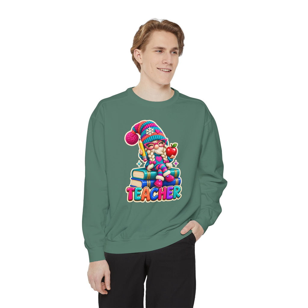 Teacher Gnome Book Lover Holiday Sweatshirt
