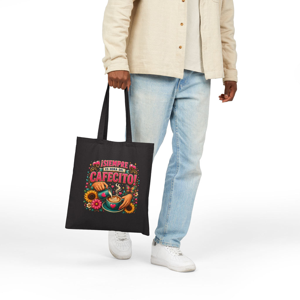 Siempre Es Hora Del Cafecito - Colorful Floral Coffee Tote
