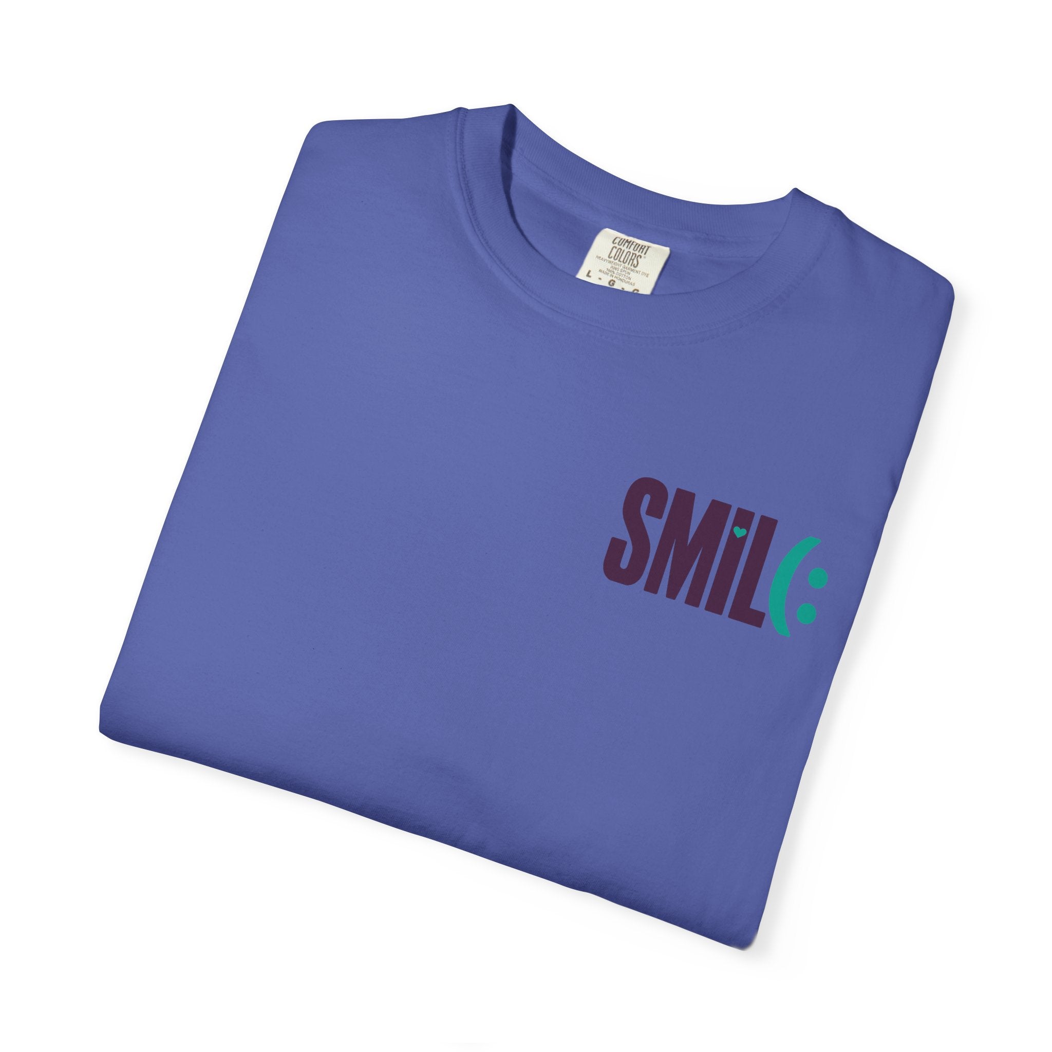 SMIL(: IT’S FREE. Front & Back Garment-Dyed Graphic Tee