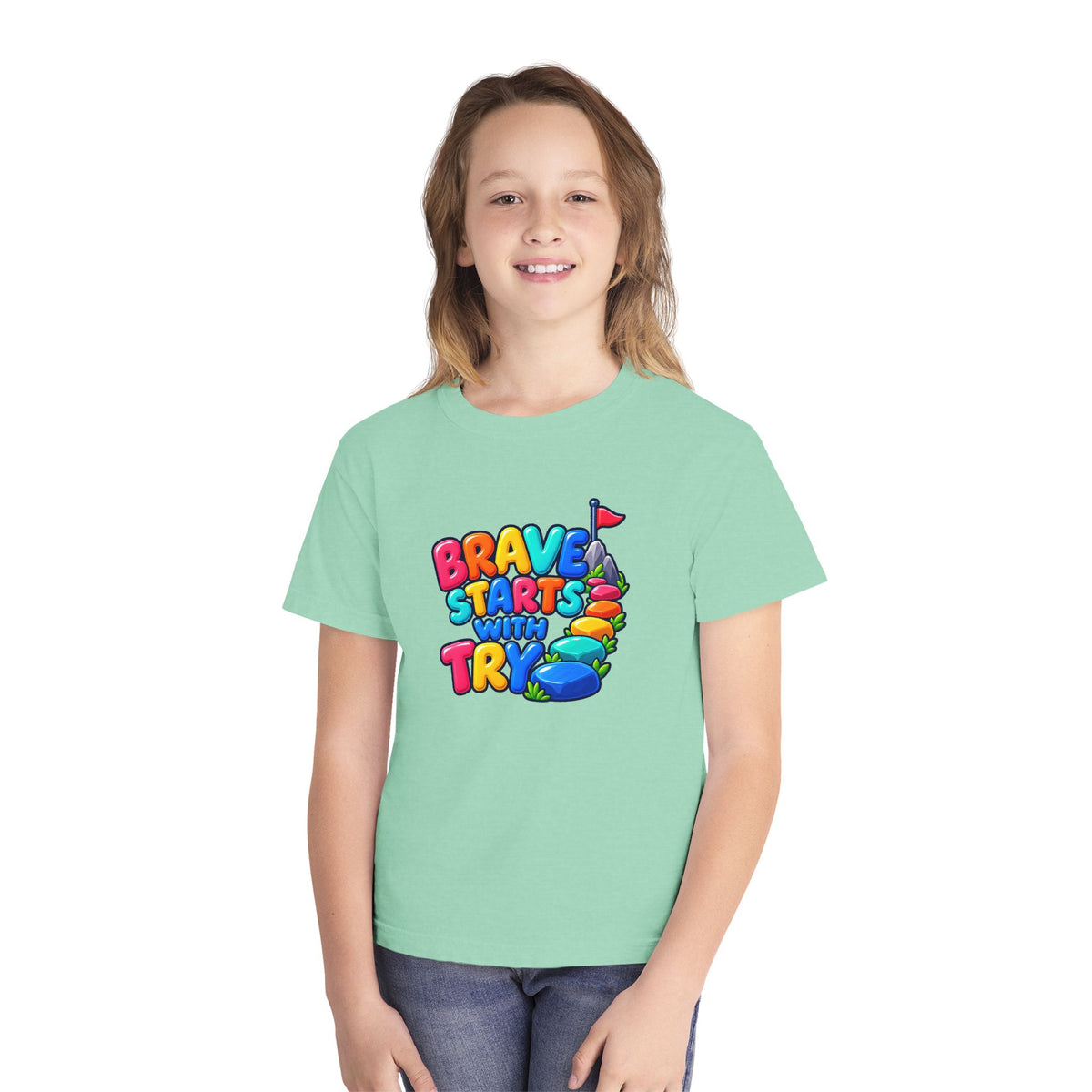 🏔️ Brave Starts With Try Youth Tee