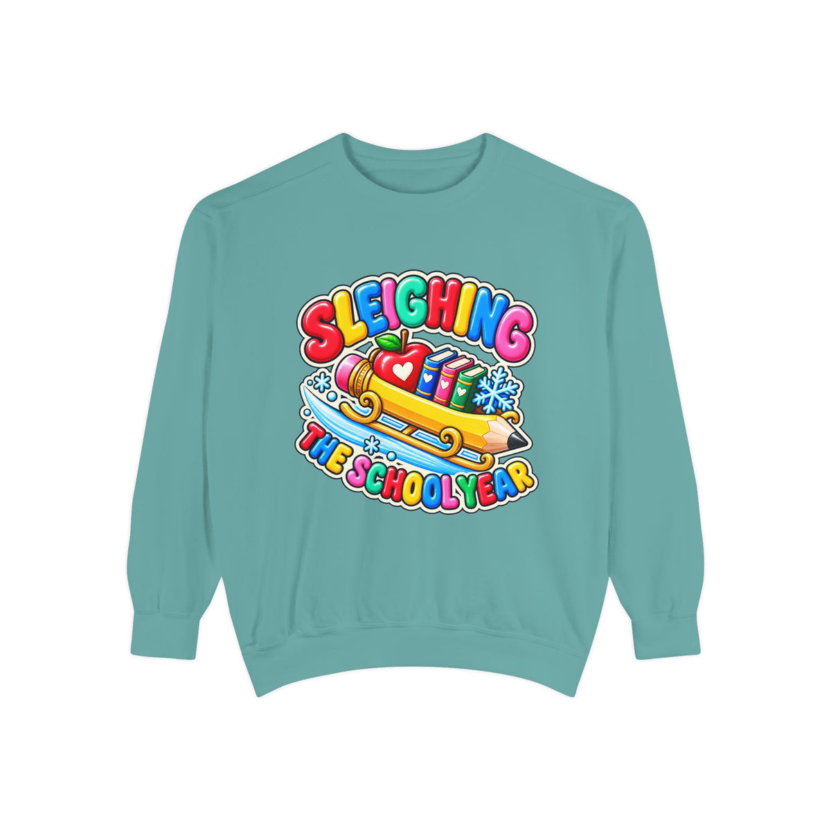 Sleighing the School Year Christmas Sweatshirt 📚🍎❄️