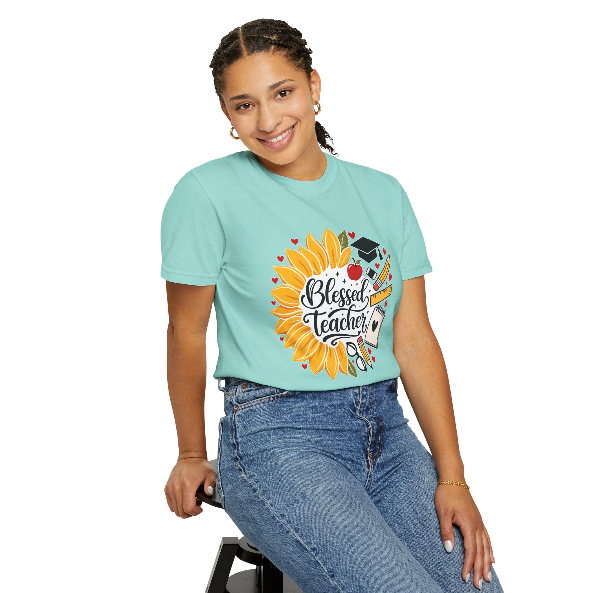 Blessed Teacher Heavyweight Tee 🌻📚✏️