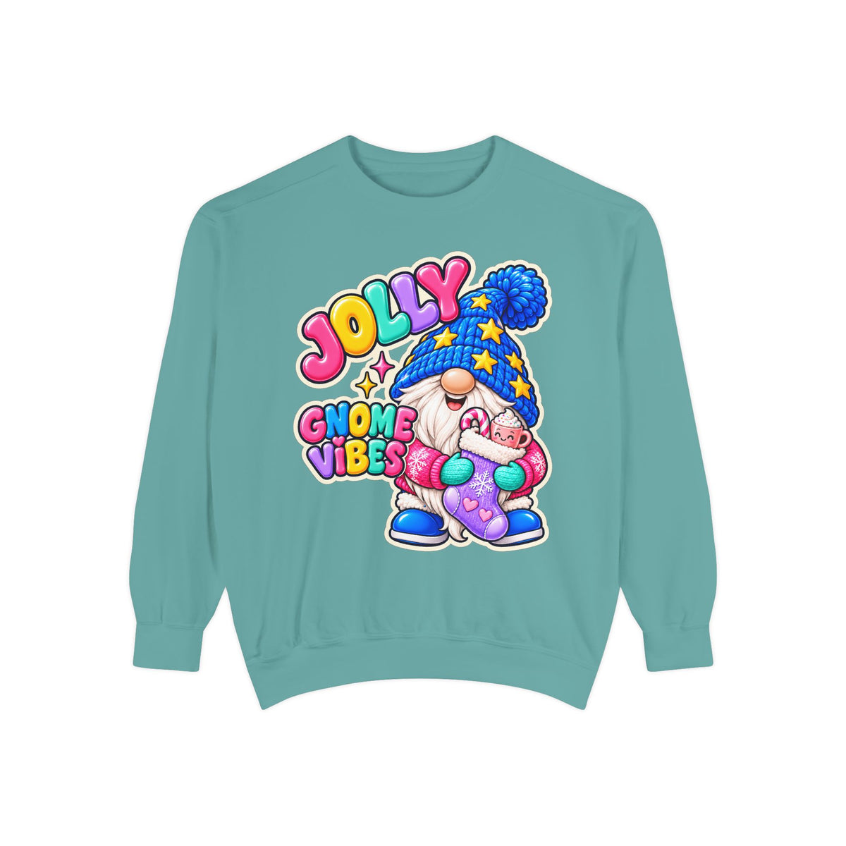 Jolly Gnome Vibes Christmas Sweatshirt