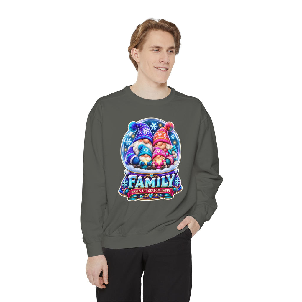 Family Gnome Christmas Sweatshirt "Family Makes the Season Bright"