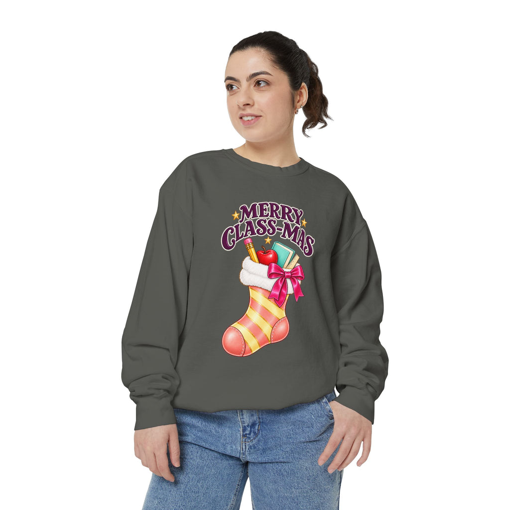 Merry Class-mas Sweatshirt – Cute Christmas Stocking Teacher Holiday Sweater