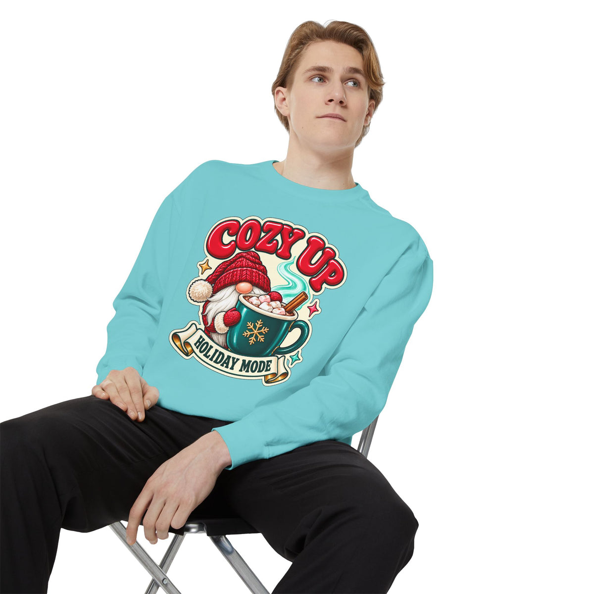Cozy Up Christmas Mode Gnome Cocoa Sweatshirt