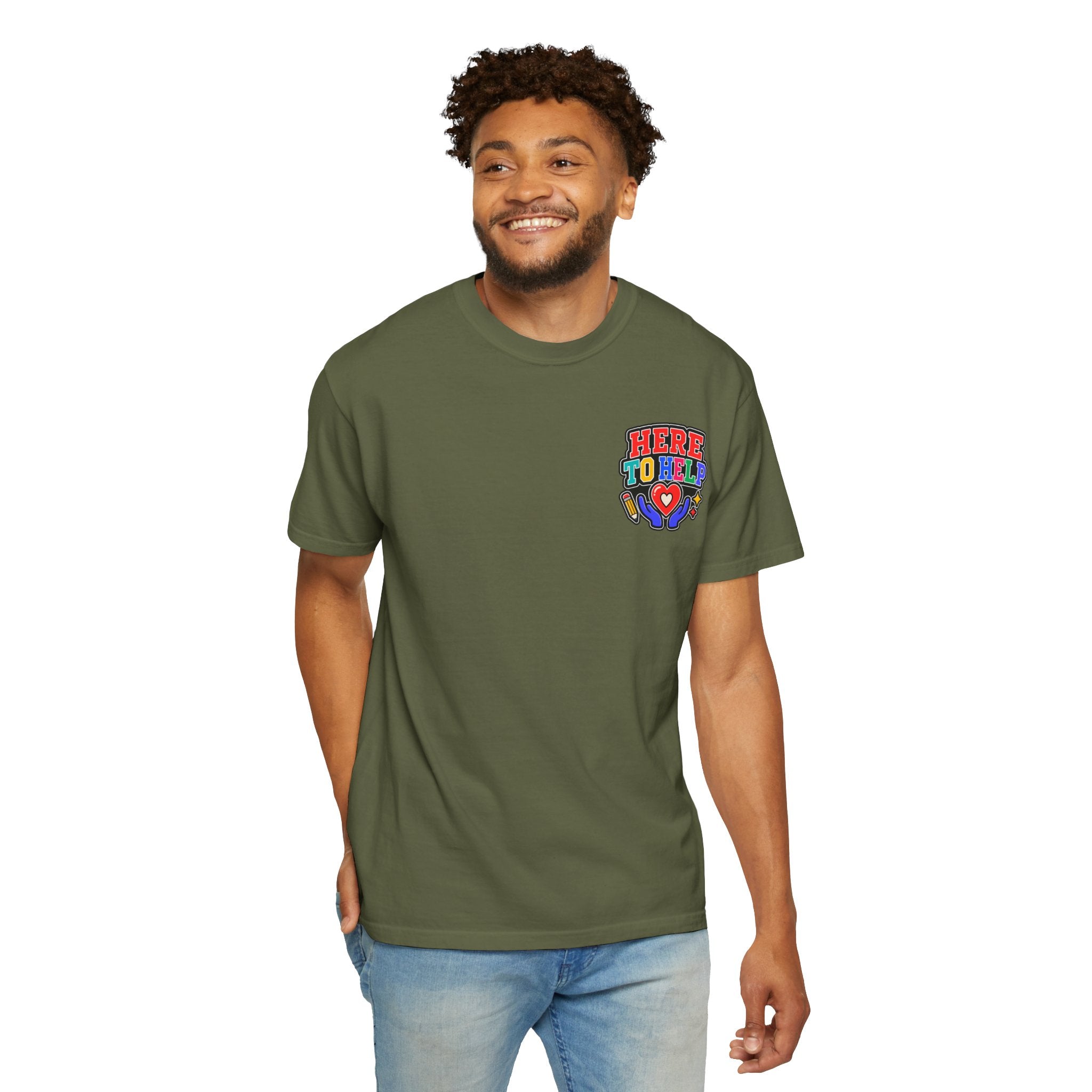 Here to Help School Support Staff Comfort Colors® Tee 🍎✏️
