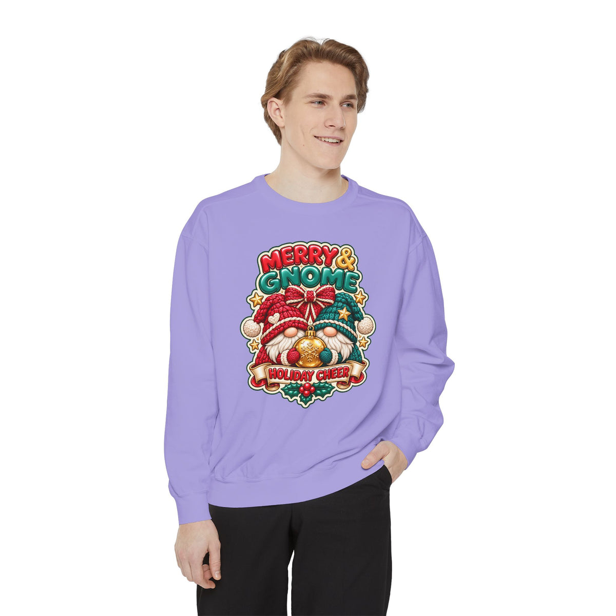 Merry and Gnome Holiday Cheer Sweatshirt — Cute Christmas Design