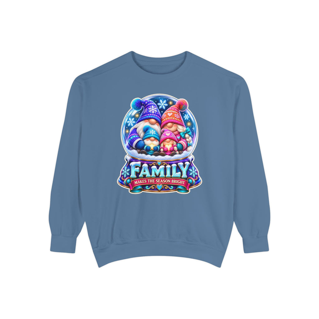 Family Gnome Christmas Sweatshirt "Family Makes the Season Bright"