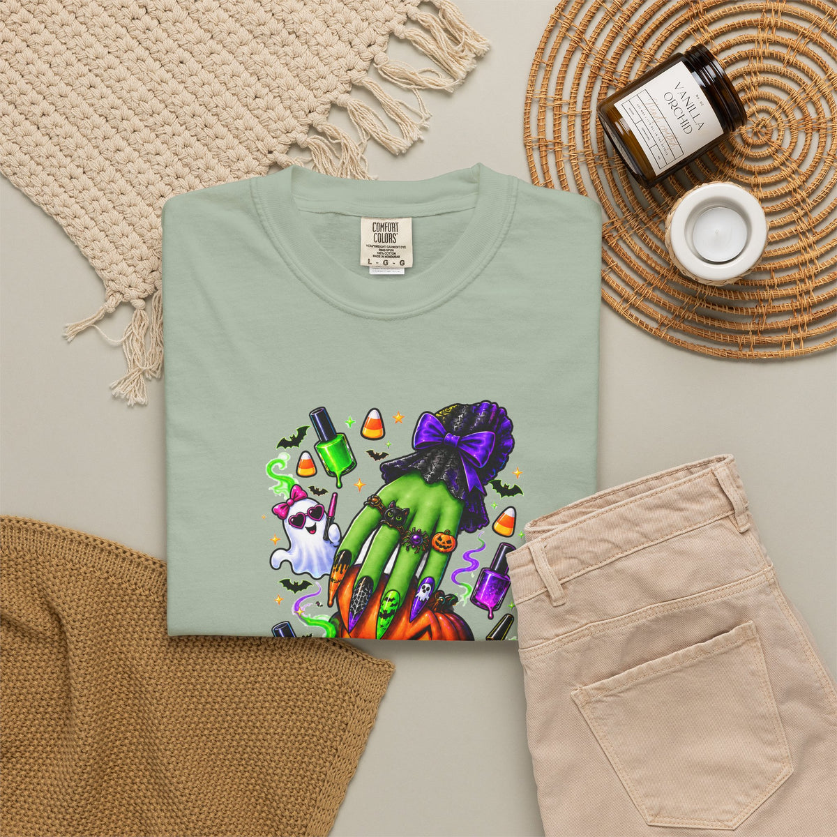Nail Witch Halloween Tee – Adult Unisex Nail Tech & Beauty Salon Shirt