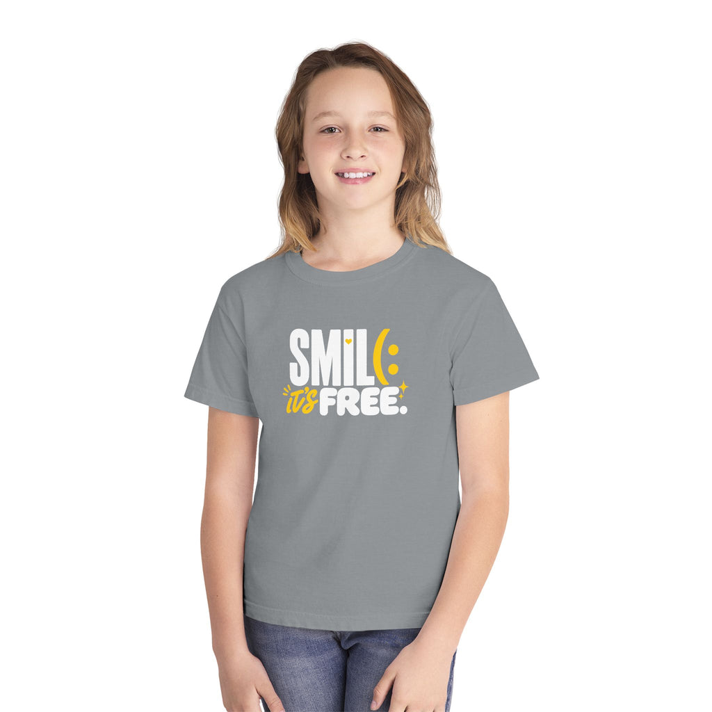 SMILE IT’S FREE! Youth Garment-Dyed Tee