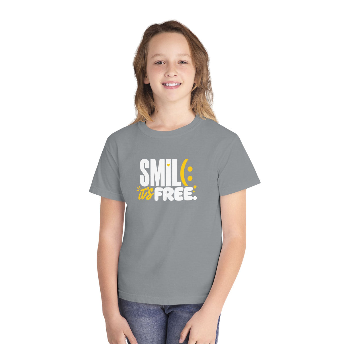 SMILE IT’S FREE! Youth Garment-Dyed Tee