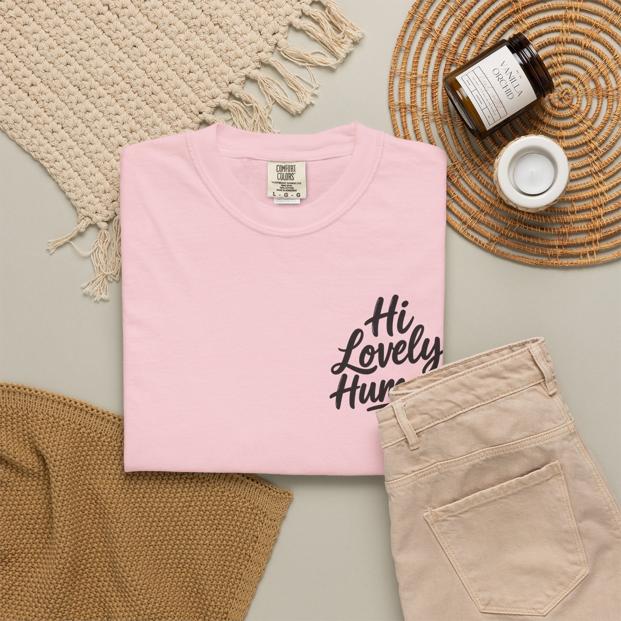 Hi Lovely Human T-Shirt – Positive Message Front & Back Adult Tee
