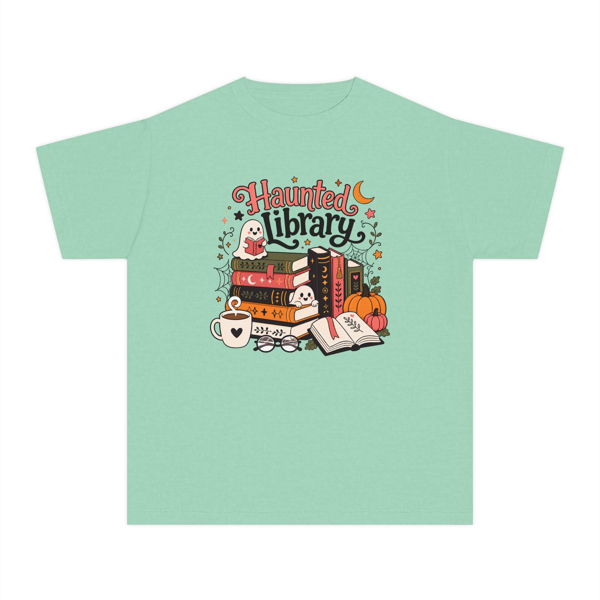 Haunted Library Youth Retro Tee 🎃📚