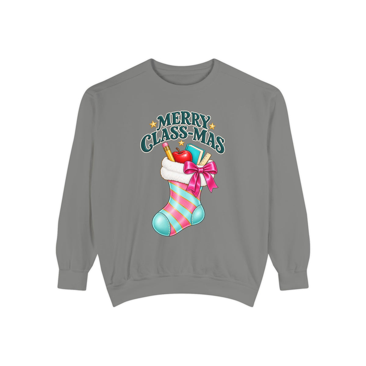 Merry Class-mas Sweatshirt — Christmas Teacher Holiday Stocking Crewneck