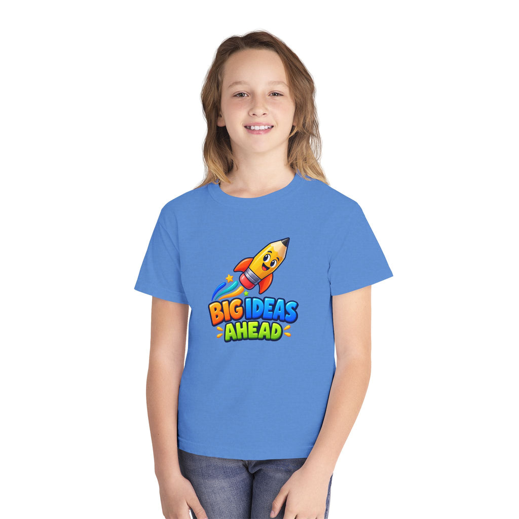 🚀 Big Ideas Ahead Rocket Pencil Kids Tee