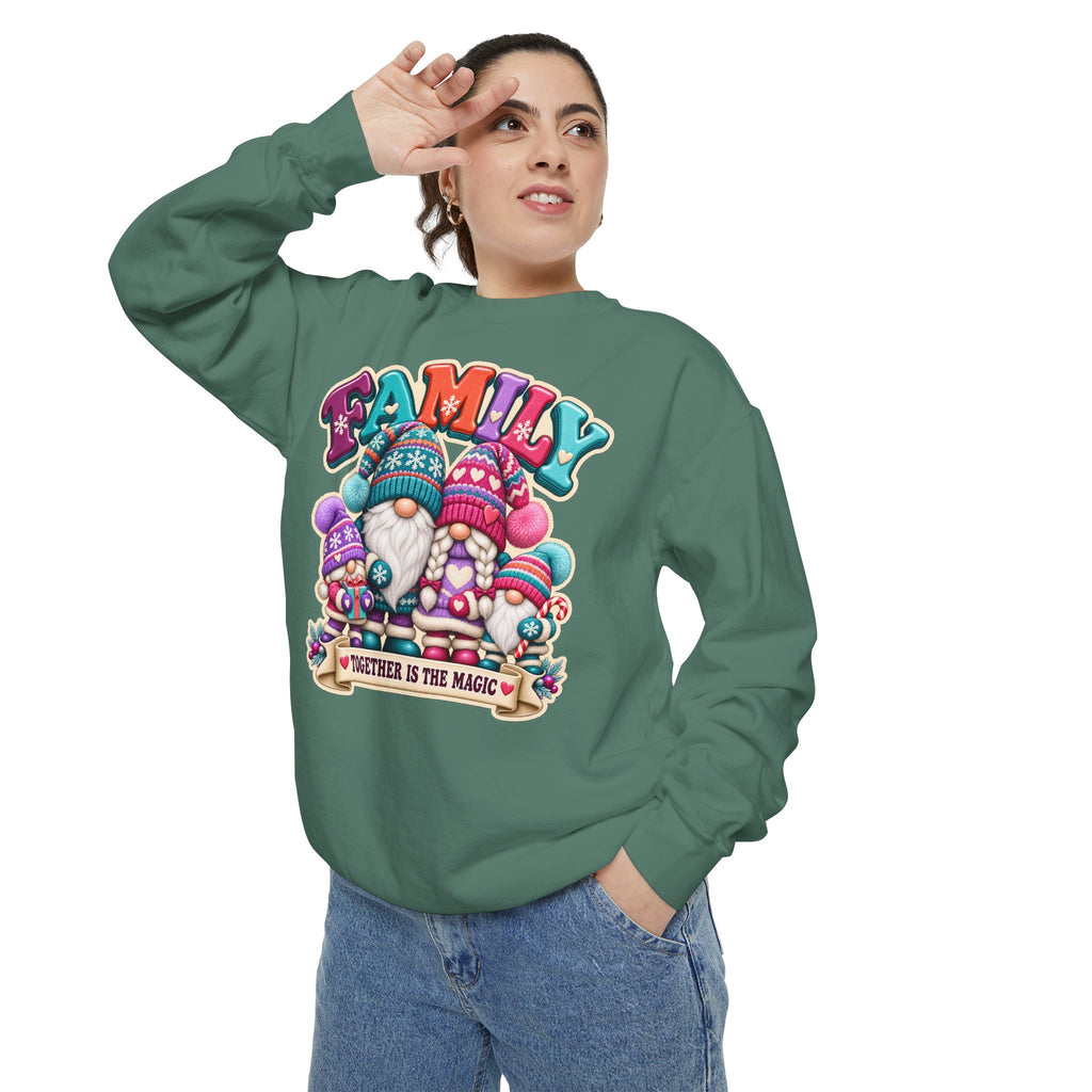 Family Gnomes "Together Is The Magic" Cozy Christmas Sweatshirt